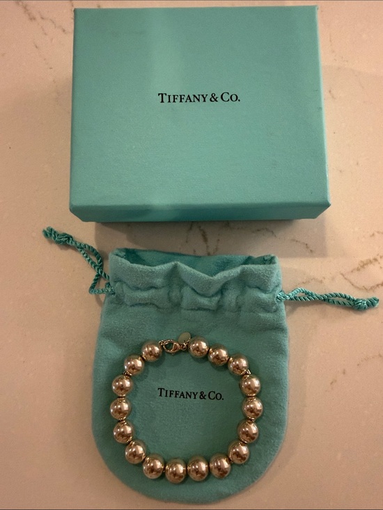 Tiffany & Co. Jewelry - Authentic Tiffany & Co. Silver Bead Bracelet with Signature Blue Pouch